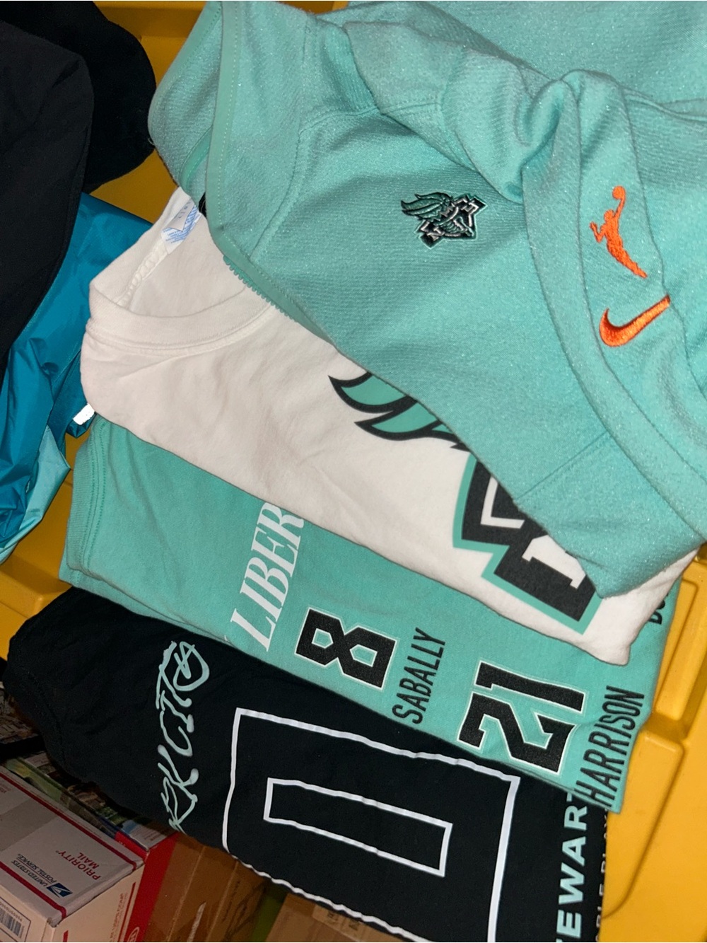 NY Liberty WNBA Mint Green Merch Lot - Nike Hoodie & Tees Size large
